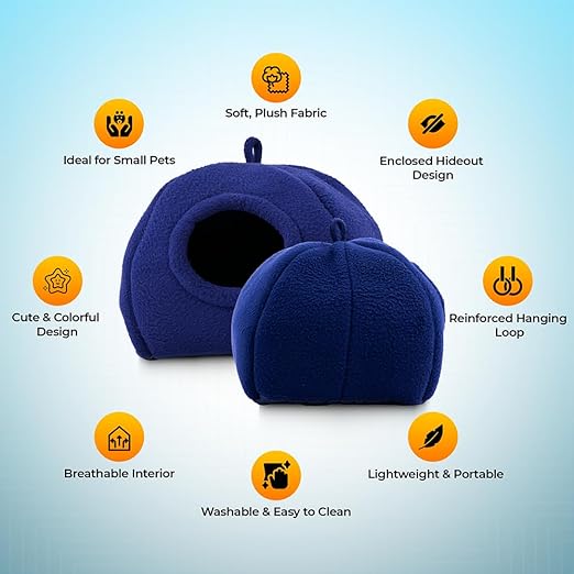 Handcrafted Softy Cotton Hamster House with Cozy Mat, Cotton Small Animal Sleeping House/Small Animal cage for Hamsters, Chinchillas, squirel etc. Indoor/Outdoor use ( Large)