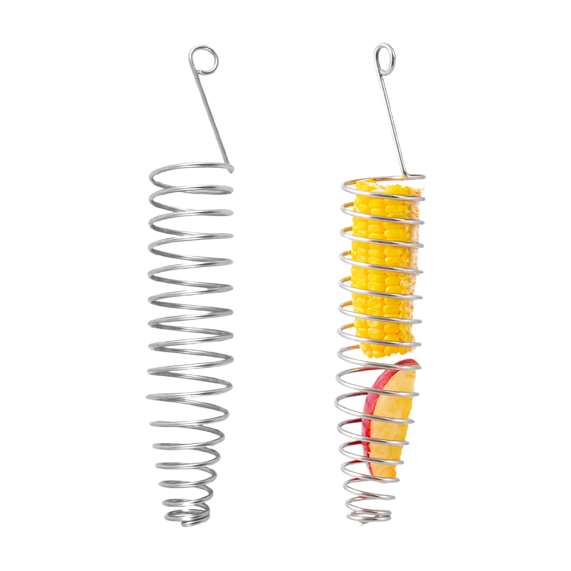 Sparrow Daughter Stainless Steel Bird Food Holder, Spiral Hanging Feeder for Fruits, Vegetables & Treats, Suitable for Parrots, Conures & Parakeets, Durable Bird Feeder (1 pc)