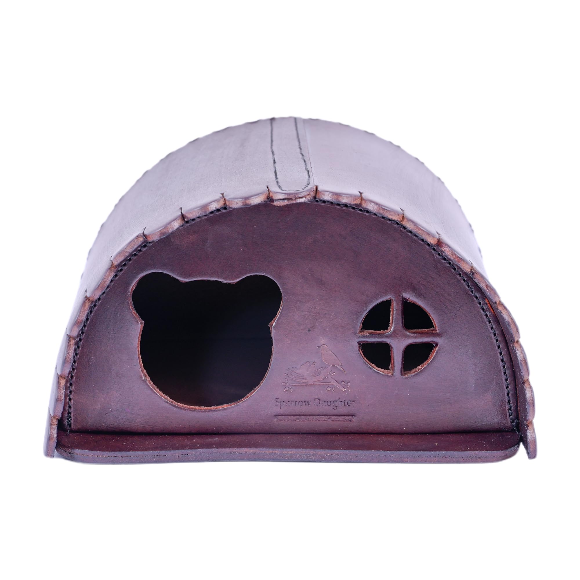 SparrowDaughter’s Leather Squirrel House for Outdoors, Garden, Backyard, Small Animals Habitat for Chinchilla,Suger Glider,mice,Hamster Squirrel with Poles, Squirrel Nest & Box