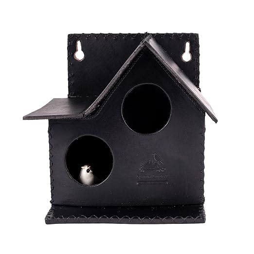 Sparrow Daughter Bird House – Original Leather, Hanging Nest Box for Balcony & Garden, Perfect for Sparrows, Lovebirds & Hummingbirds. Includes 50g Nesting Material Free!