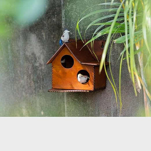 Sparrow Daughter Bird House – Original Leather, Hanging Nest Box for Balcony & Garden, Perfect for Sparrows, Lovebirds & Hummingbirds. Includes 50g Nesting Material Free!