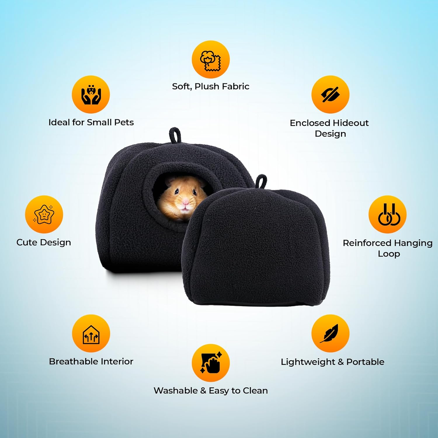 Handcrafted Softy Cotton Hamster House with Cozy Mat, Cotton Small Animal Sleeping House/Small Animal cage for Hamsters, Chinchillas, squirel etc. Indoor/Outdoor use ( Large)