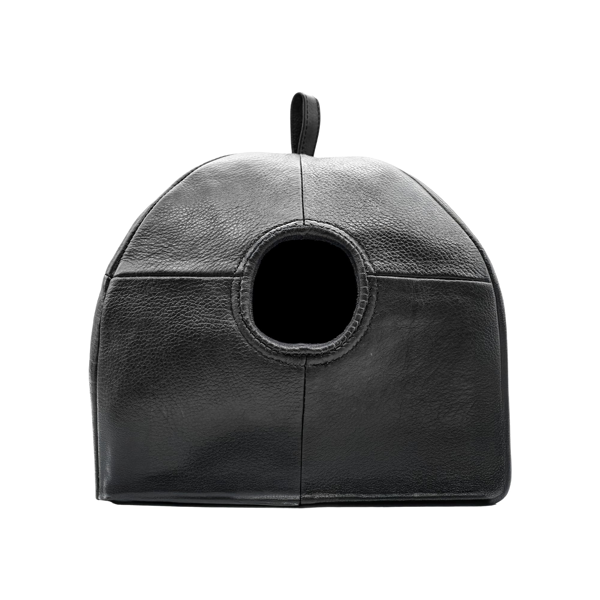 Handcrafted Soft Leather Hamster House with Cozy Mat – Indoor/Outdoor Small Animal Cage for Hamsters, Chinchillas,mice, Squirrel & Suger Glider (Black,1 pc)