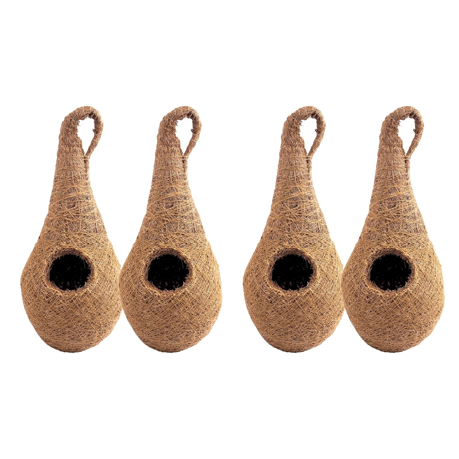 Handwoven Coir Bird Nest for Sparrows and Other Small Birds - Ideal for Gardens, Balconies & Trees (Pair of Two)