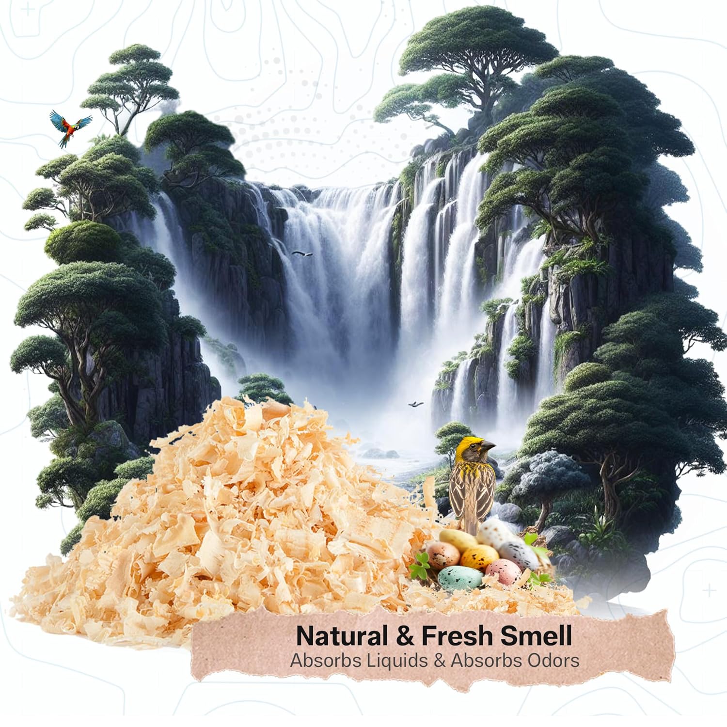 Sparrow Daughter Wood Shaving dust Free Beddings for Birds and Small Animals, Soft, Cozy & Natural Nesting Materials Keeps The beds Dry, Clean and Controls Oder. 100% Hygienic & Safe