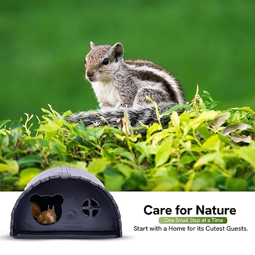 SparrowDaughter’s Leather Squirrel House for Outdoors, Garden, Backyard, Small Animals Habitat for Chinchilla,Suger Glider,mice,Hamster Squirrel with Poles, Squirrel Nest & Box