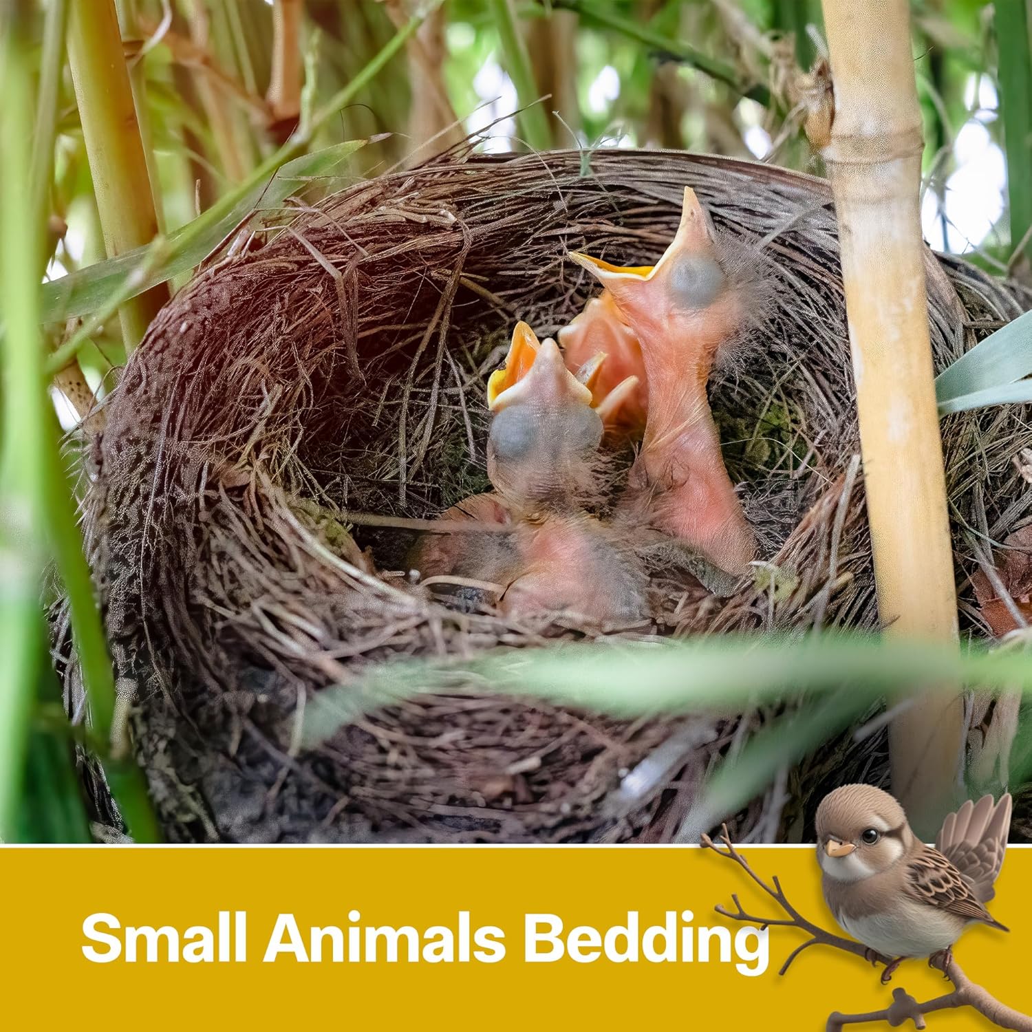 Sparrow Daughter Natural Coco Fiber Nesting Materials for Making 2 nests, for All Small Birds and Animals, Laying Eggs Breeding as Natural Bed