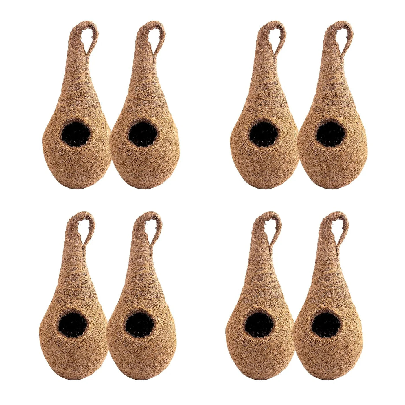 Handwoven Coir Bird Nest - Natural Hanging Birdhouse for Sparrows, Finches, Java Sparrows & Other Small Birds, Ideal for Gardens, Balconies & Trees
