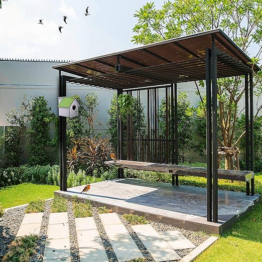 Sparrow Daughter Hut Shape MDF Bird House for House Sparrow, Love Birds, Wooden Bird Nest for Balcony & Garden Hanging, Small (Set of 2)