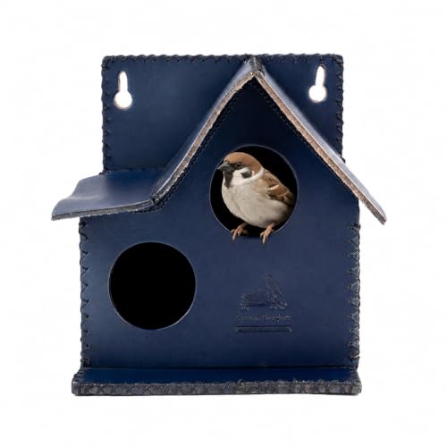 Premium Recycled Leather Bird Nest for Sparrows & small birds | Handmade Hanging Bird House for Balcony & Garden